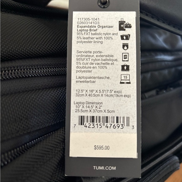 Tumi Alpha Expandable Organizer Laptop Brief - Picture 13 of 13